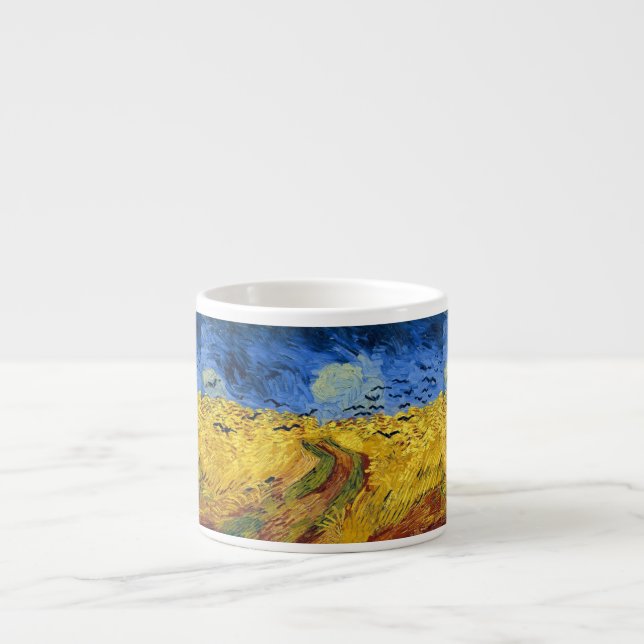Tasse Expresso Peinture impressionniste Champs de blé de Van Gogh (Devant)