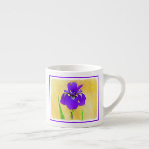 Tasse Expresso Peinture Iris à pois pourpre - Chien original mign
