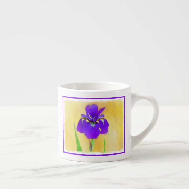 Tasse Expresso Peinture Iris à pois pourpre - Chien original mign (Droite)