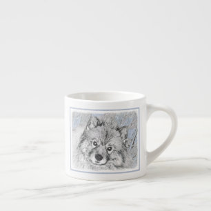 Tasse Expresso Peinture Keeshond Beth - Joli art original chien