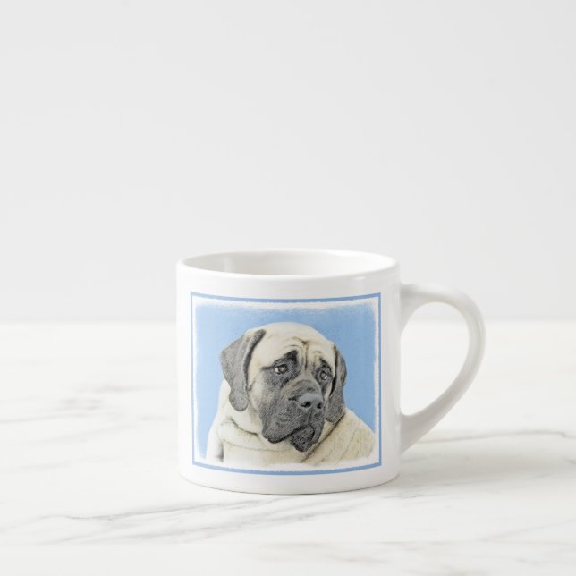 Tasse Expresso Peinture Mastiff (Fawn) anglaise - Art Chien origi (Droite)