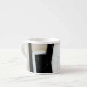 Tasse Expresso Peinture noire et blanche abstraite