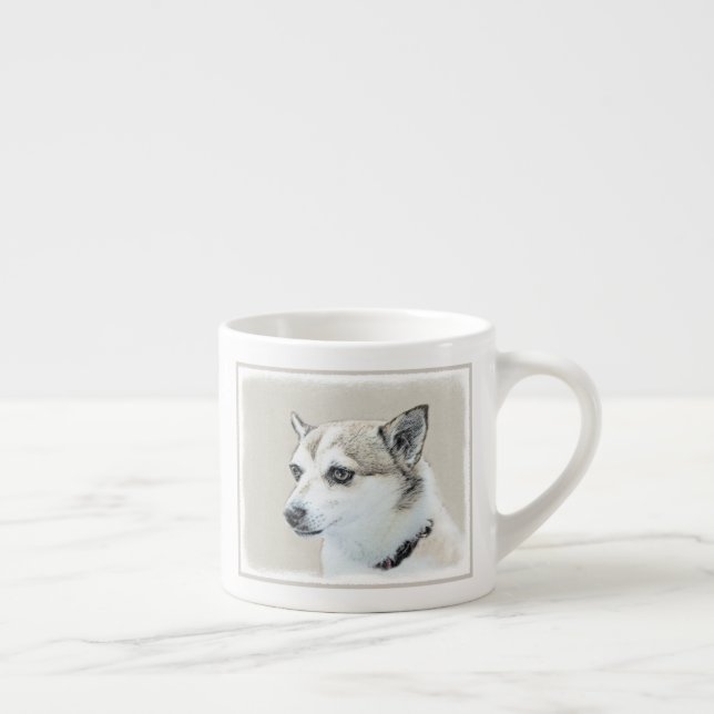 Tasse Expresso Peinture norvégienne Lundehund - Art original chie (Droite)