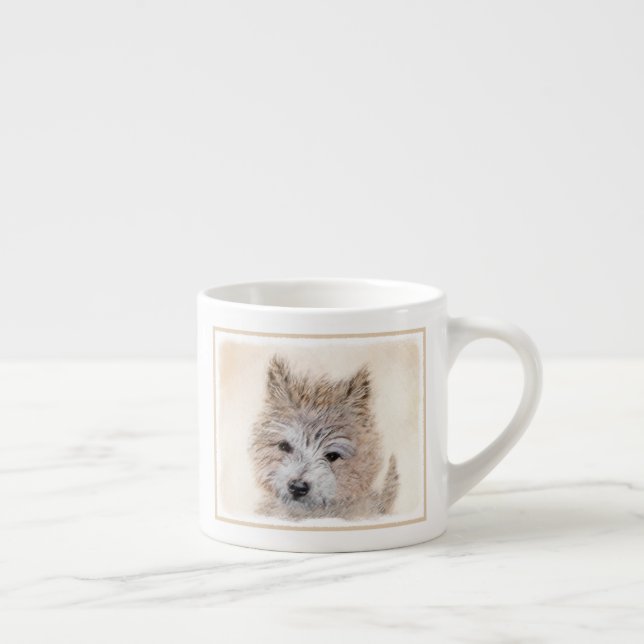 Tasse Expresso Peinture originale de chiot Cairn Terrier - Art de (Droite)