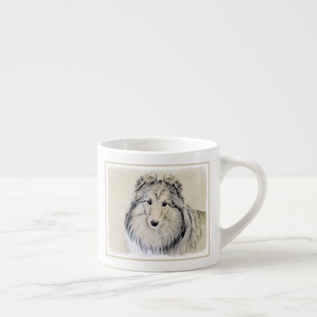 Tasse Expresso Peinture Shetland Sheepdog - Jolie art original ch (Droite)