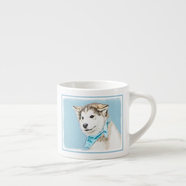Tasse Expresso Peinture Sibérienne Husky Puppy - Art Chien origin (Droite)