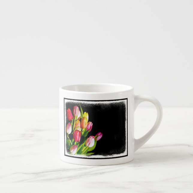 Tasse Expresso Peinture Tulip - Art Fleur original (Droite)