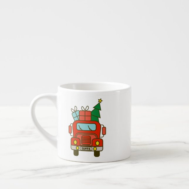 Tasse Expresso Père Noël vue de devant Joyeux Noël (Gauche)