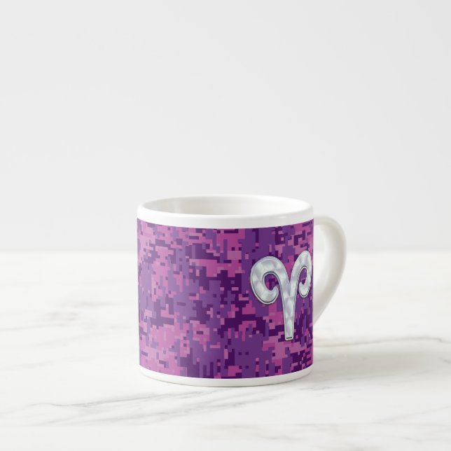 Tasse Expresso Perle comme Aries Symbole Zodiaque Camouflage numé (Devant droit)