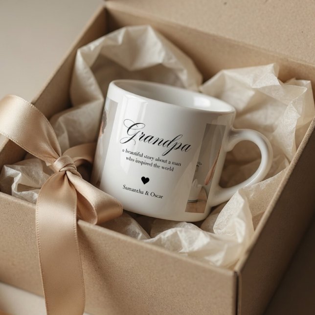 Tasse Expresso Personalized Grandpa Photo Custom Grandfather (Créateur téléchargé)