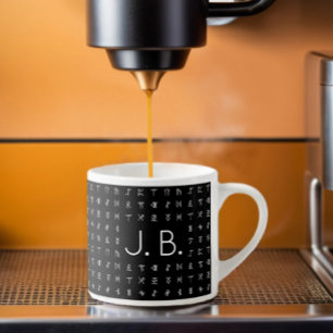 Tasse Expresso Personnalisé avec Monogramme et Symbole Runique