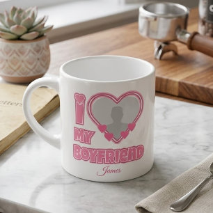 Tasse Expresso Personnalisé J'aime mon petit ami – Ajouter une ph