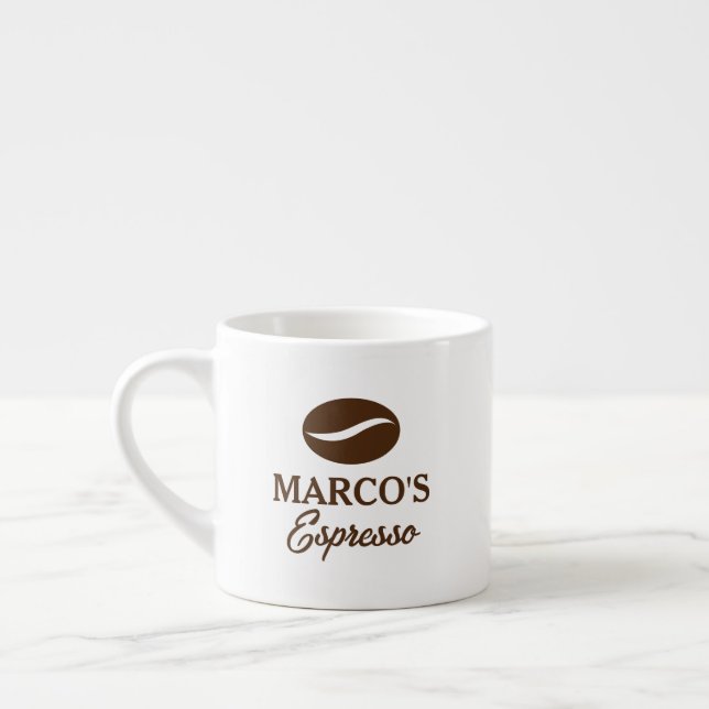Tasse expresso personnalisée avec logo de la fève  (Gauche)