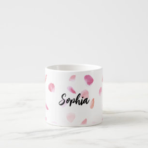 Tasse Expresso Pétales de rose rose pêche floraux