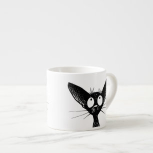 Tasse Expresso Petit art mignon drôle de chat noir