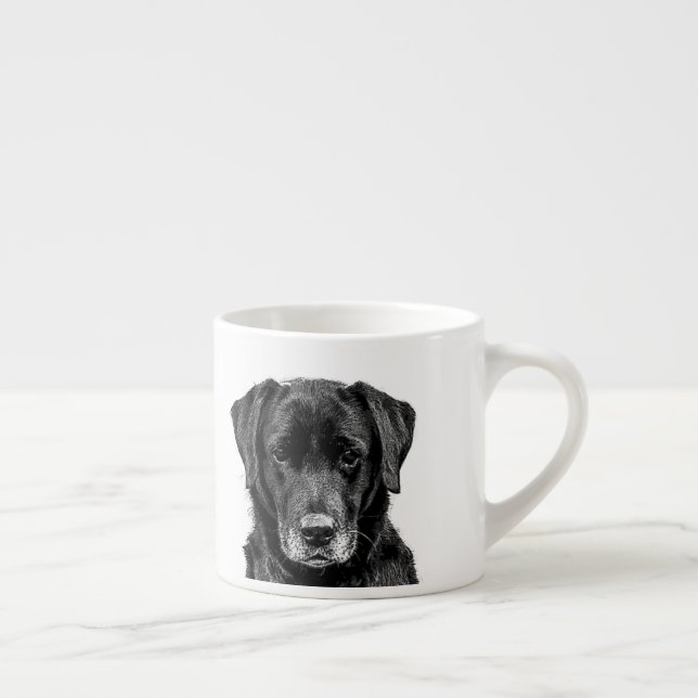 Tasse Expresso Petit Labrador Chien noir Chien Chien Chien Chien  (Droite)
