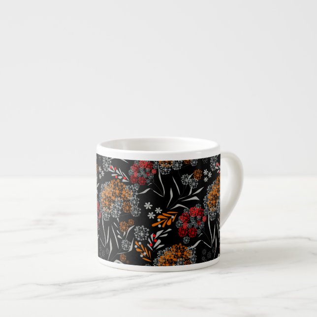Tasse Expresso Petites fleurs mignonnes sans couture motif floral (Devant droit)
