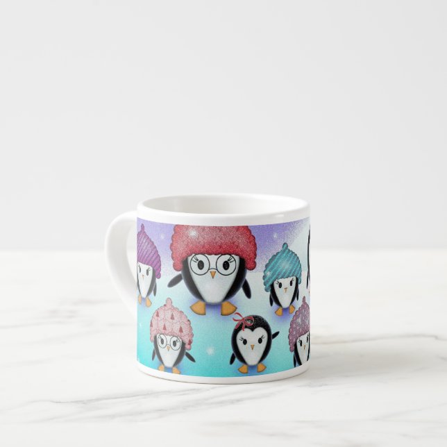 Tasse Expresso Petits Pingouins Drôles (Devant gauche)