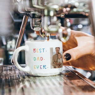 Tasse Expresso Photo Collage moderne Colorful Meilleur Papa Jamai