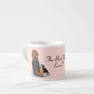 Tasse Expresso photo de mignon chiot beagle chiot en train de bou