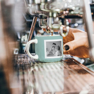 Tasse Expresso Photo Famille Moderne Mint Simple Lovely Cadeau