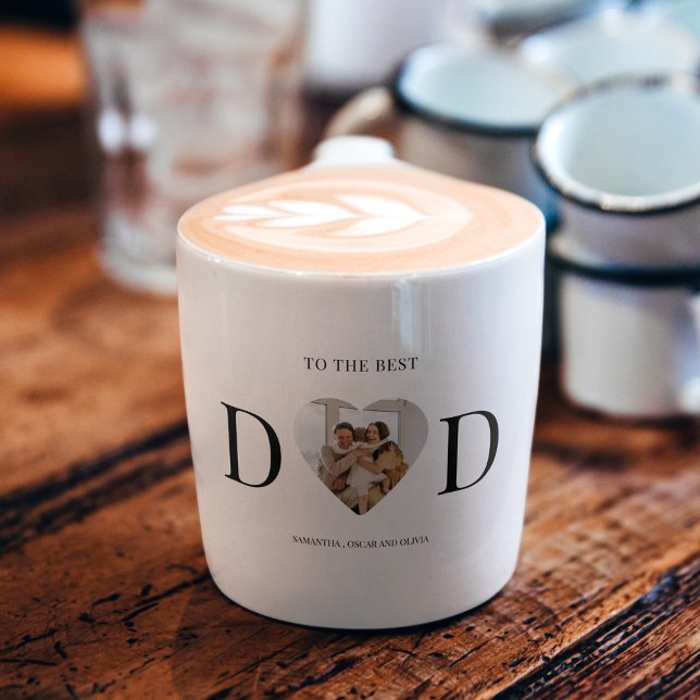 Tasse Expresso Photo personnalisée du coeur papa | Meilleur papa  (Créateur téléchargé)