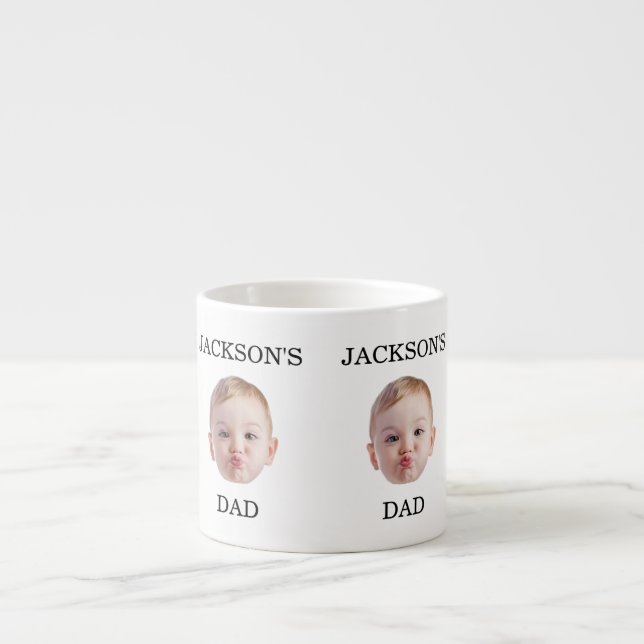Tasse Expresso Photo personnalisée du visage de bébé, personnalis (Devant)