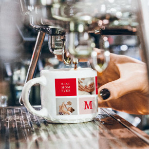 Tasse Expresso Photo Rouge et rose Meilleure mère Ever Venin