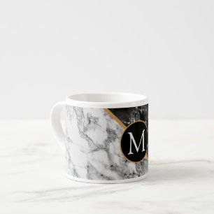Tasse Expresso Pierre noire et Marbre blanc tendance - Ajouter vo