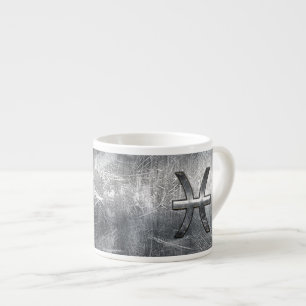 Tasse Expresso Pisces Zodiac Se connecter en grunge style acier
