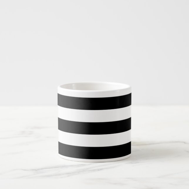 Tasse Expresso PixDezines bandes blanches réglables/diy couleur (Devant)