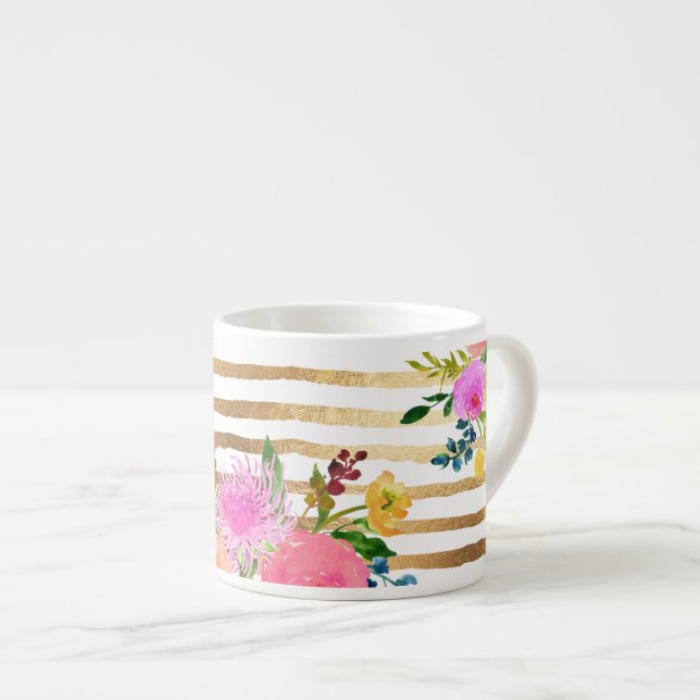 Tasse Expresso PixDezines floral/aquarelle/ranunculus (Devant droit)