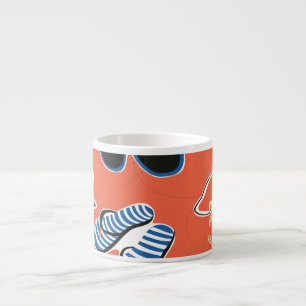 Tasse Expresso Plage d'été : Relaxant Motif sans couture.