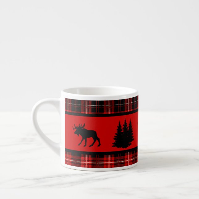 Tasse Expresso Plaid rouge orignal cabine (Gauche)