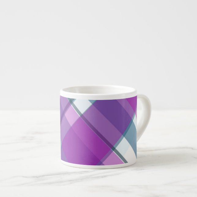 Tasse Expresso Plaid violet clair (Devant droit)