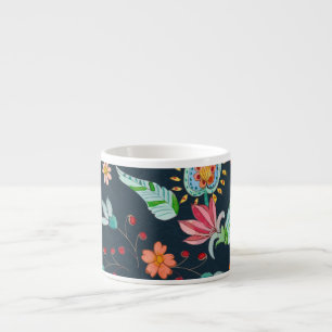 Tasse Expresso Plaisir floral : Aquarelle texture de fleurs