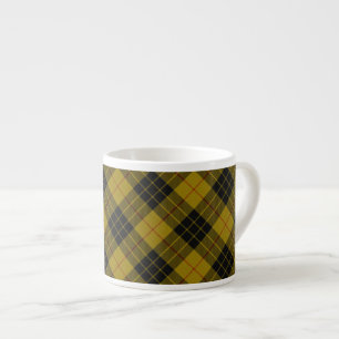 Tasse Expresso Plaque noire jaune tartan MacLeod