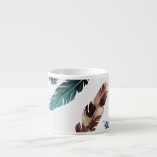 Tasse Expresso Plumes colorées Texture tribale