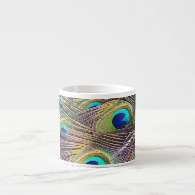 Tasse Expresso Plumes de paon (Devant)