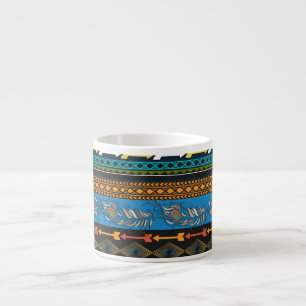 Tasse Expresso Plumes ethniques : Broderie Boho Chic
