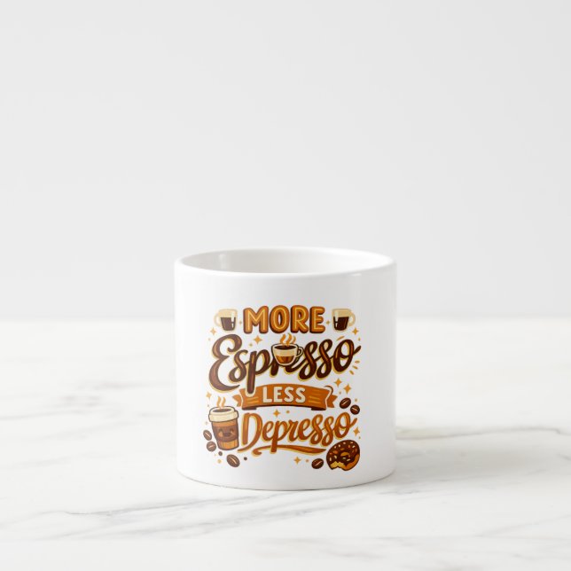 Tasse Expresso Plus d'Espresso Moins de Dépression (Devant)