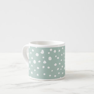 Tasse Expresso Points Dalmatiens verts, Points Dalmatiens, Pots D