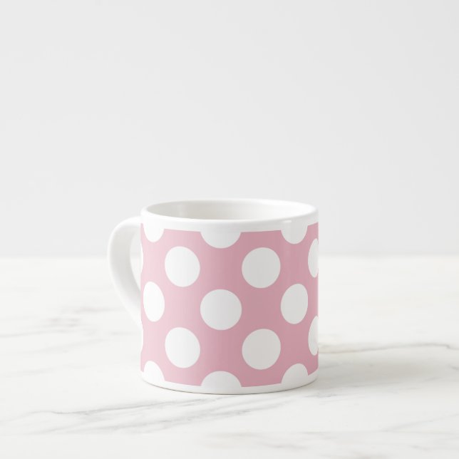 Tasse Expresso Pois roses, Motif Pointe Polka, Points, Pointe (Devant gauche)