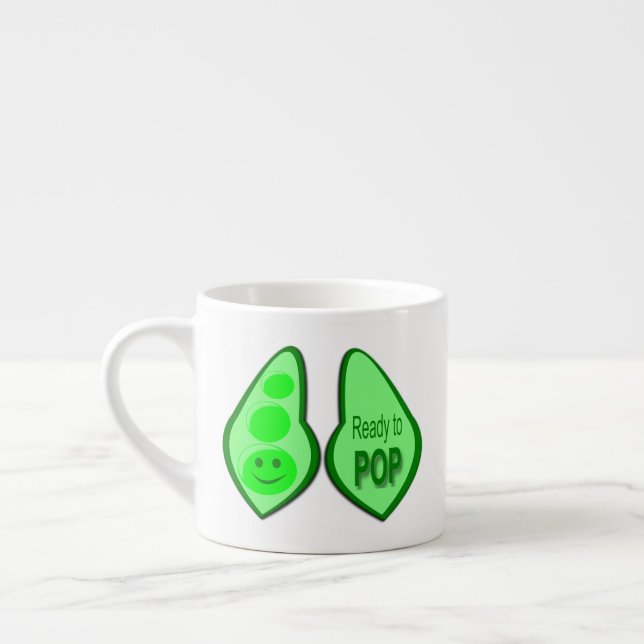 Tasse Expresso Pois Vert Grossesse Prêt à Éclore (Gauche)