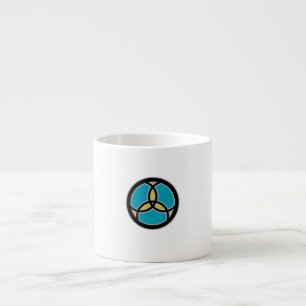 Tasse Expresso Poisson de Jésus Trinité Vitrail (sarcelle)