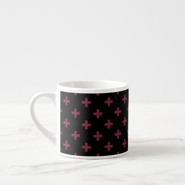 Tasse Expresso Polka de mûre croise sur le noir (Gauche)
