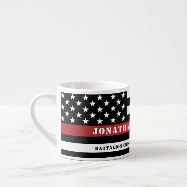 Tasse Expresso Pompier personnalisé Mince Secourt incendie de lig (Gauche)