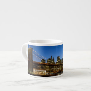 Tasse Expresso Pont de Manhattan et de Brooklyn au crépuscule