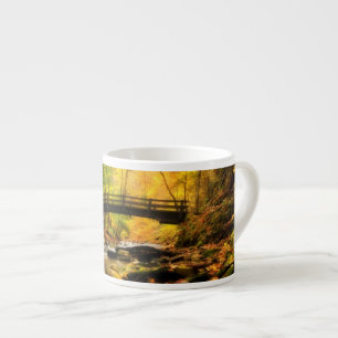 Tasse Expresso Pont en bois et crique dans l'automne