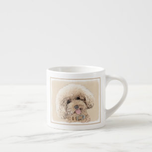 Tasse Expresso Poodle Miniature Toy Apricot Crème Chien Brown Art